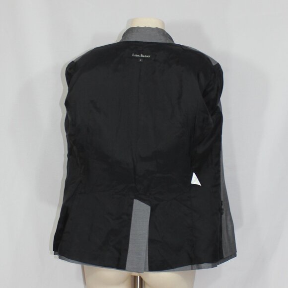 Lida Baday linen blend 1-button tailored suit grey blazer women's size 10 - Picture 5 of 7